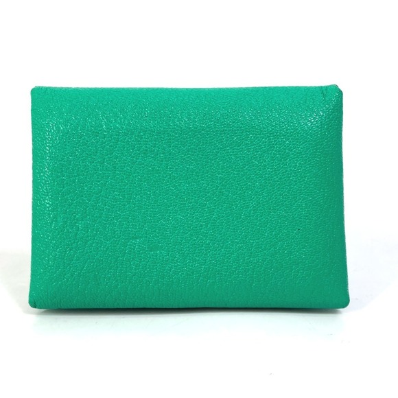 HERMES Calvi Duo Two-Tone Card Case, Mint/Mauve Pale Green, Women's - Picture 1 of 10
